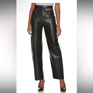Agolde Broken Waistband Leather Pants NWT